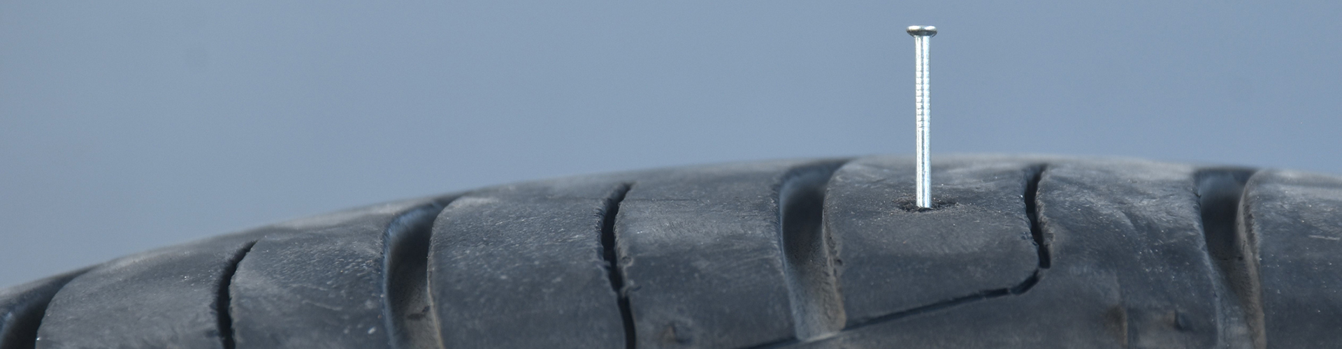 Tyre punctured by nail