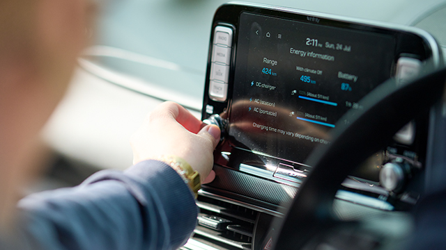 Interior screen of an electric vehicle